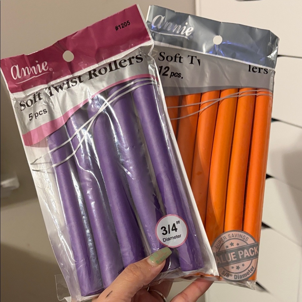 Annie Soft Twist Rollers in Purple and Orange